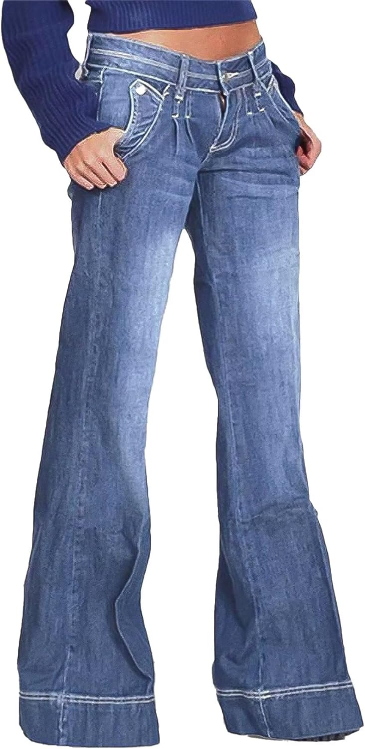 Flamingals Low Rise Wide Leg Baggy Jeans for Stylish Comfort