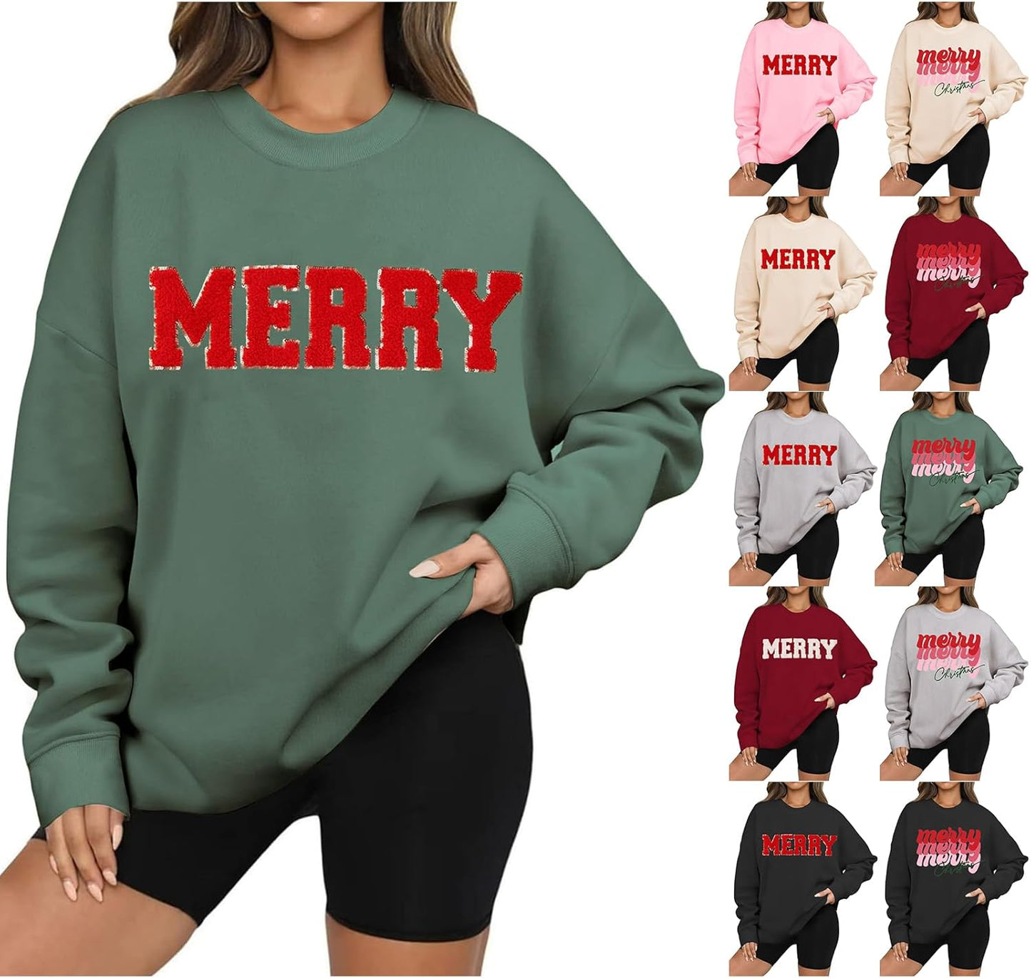 Christmas Sweatshirts for Women Oversized Pullover Tees