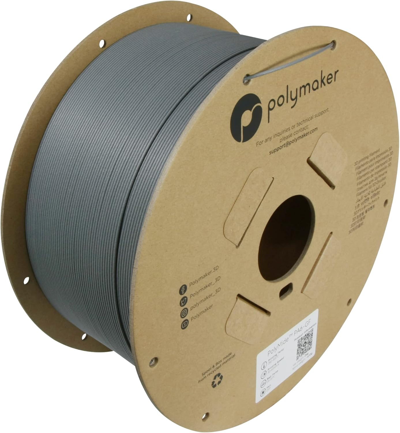 Polymaker PA6-GF Nylon Filament 1.75mm for Strong 3D Printing