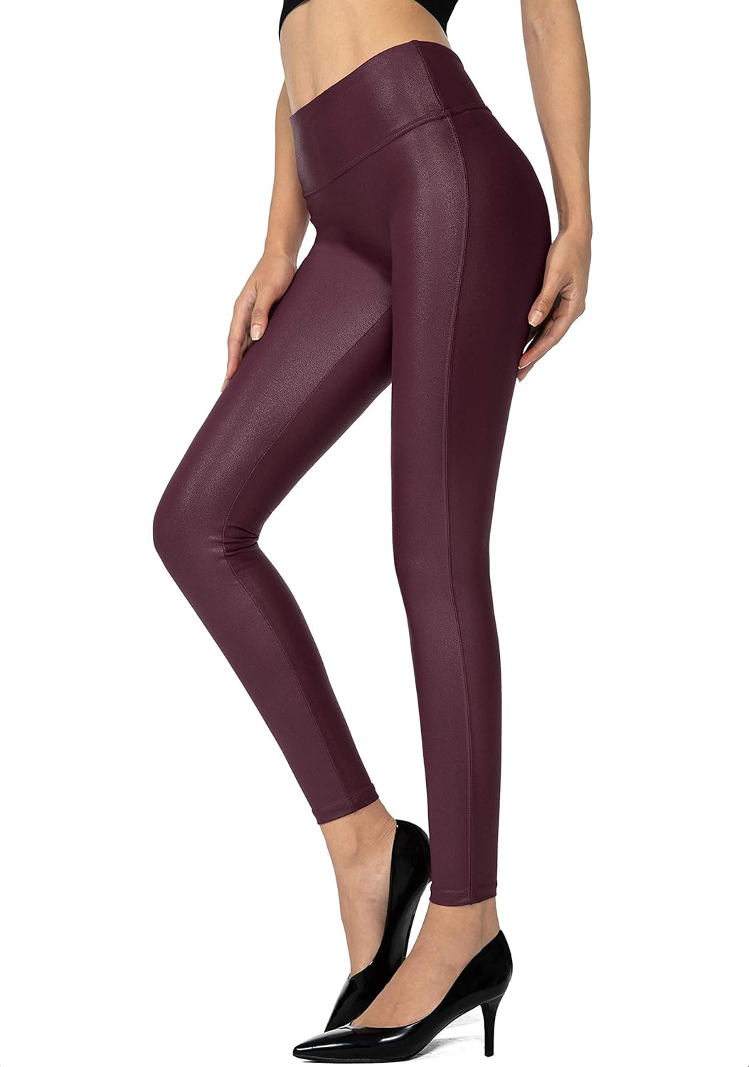 SANTINY Women's Faux Leather Leggings for Stylish Comfort