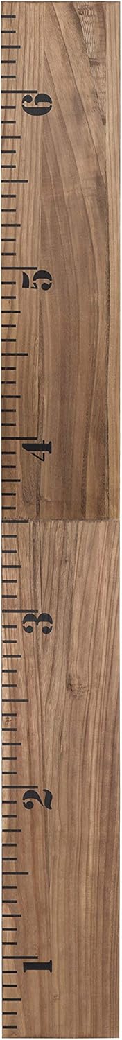 Kate and Laurel Growth Chart Wood Wall Ruler for Rustic Decor