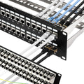 Rapink 48 Port Cat6A Patch Panel with Inline Keystone - 10G Shielded