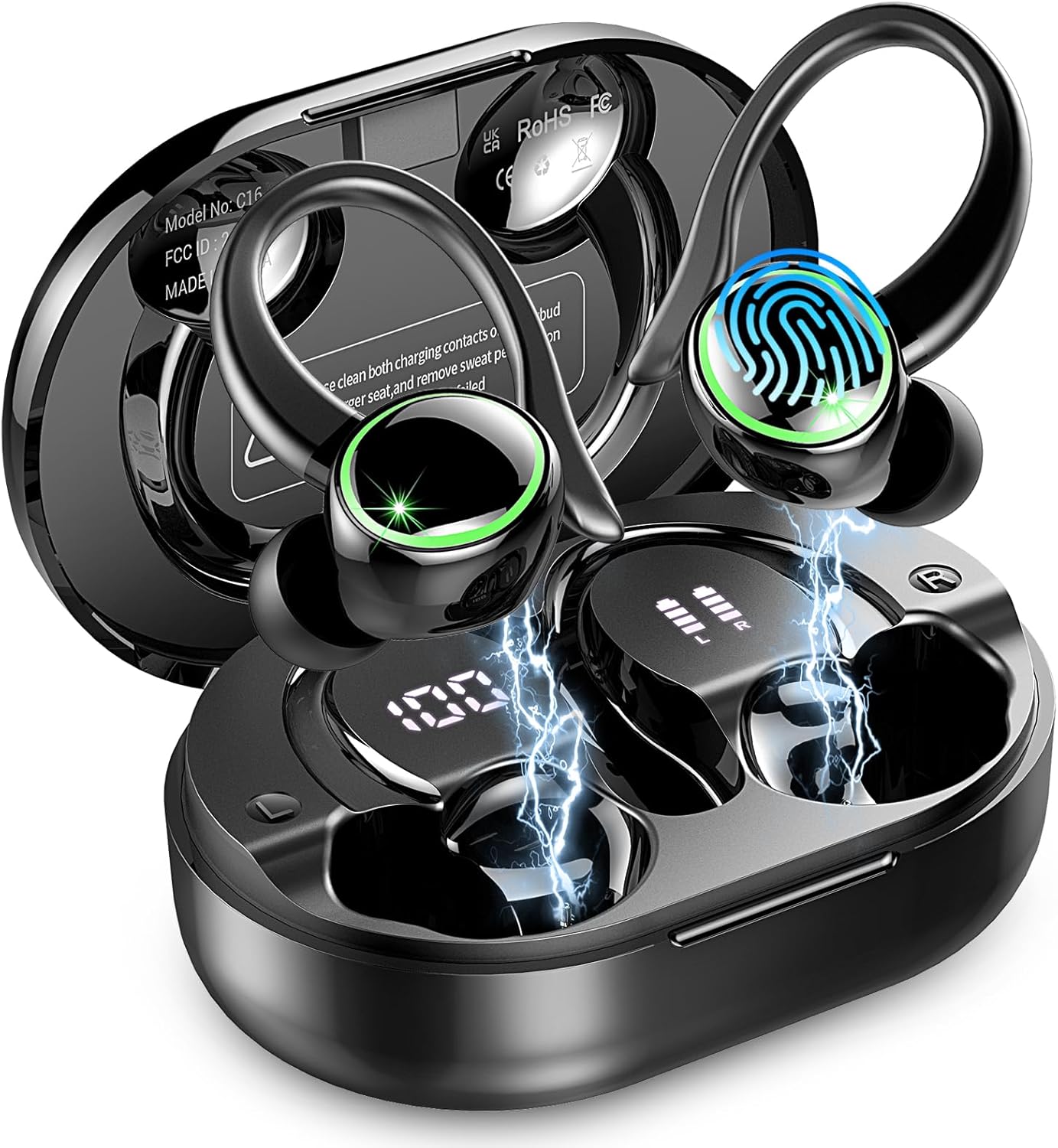 Wireless Earbuds with 50H Playback and ENC Noise Cancelling Mic