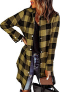 EVALESS Color Block Plaid Shacket Jacket Women - Versatile Fall Layer