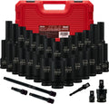 1/2in Drive Deep Impact Socket Set, 35-Piece - Durable Cr-V Kit