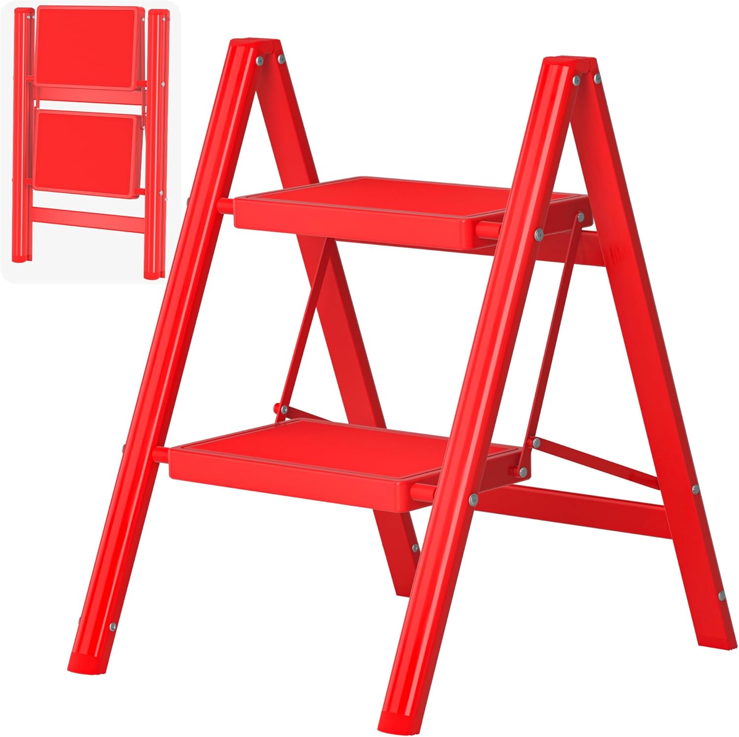 2 Step Ladder with Anti-Slip Wide Pedal for Home and Office