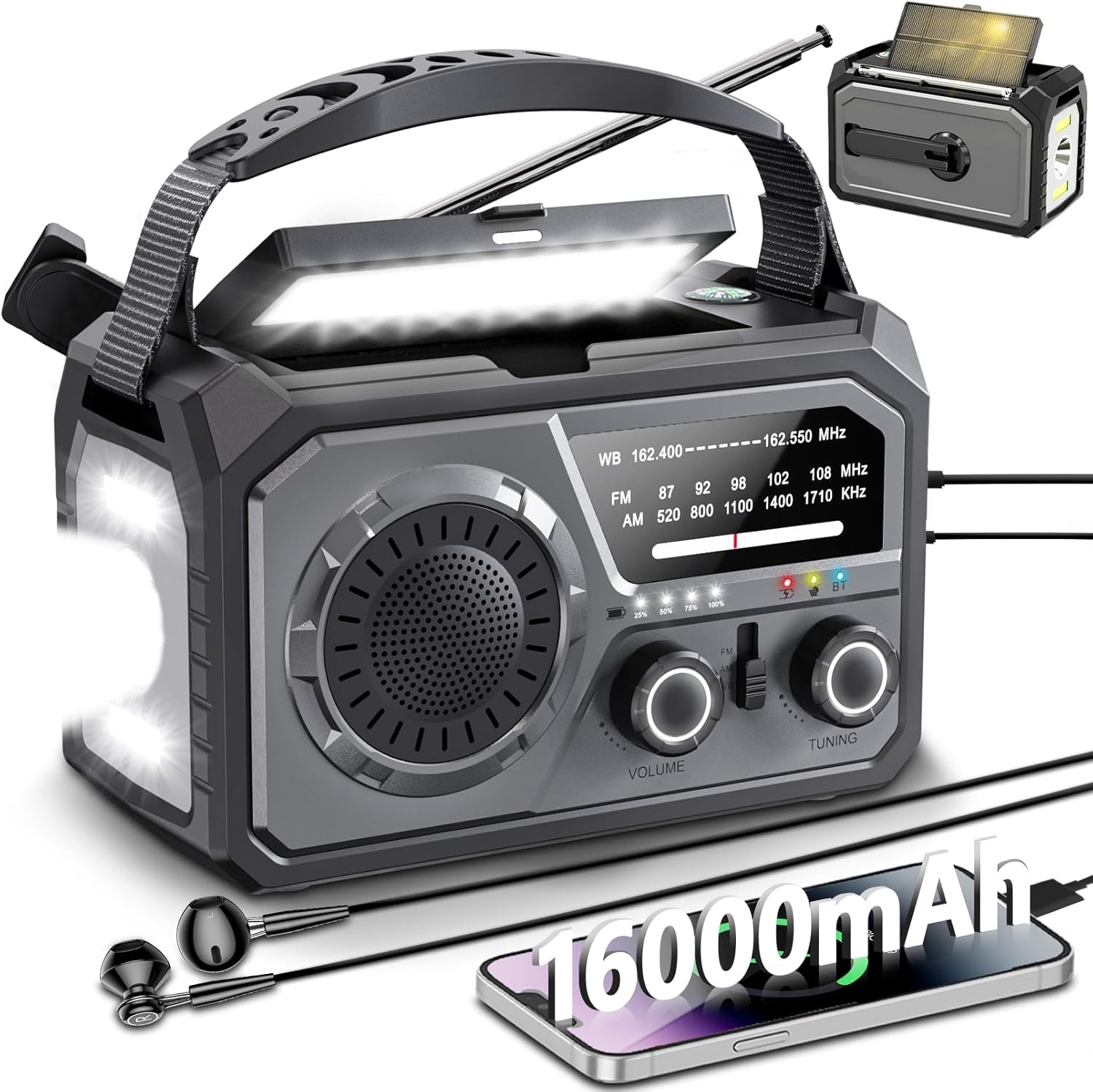 Survival Radio w/ Phone Charger & Flashlight - GIDEZH