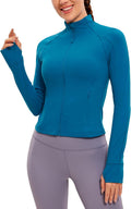 Butterluxe Womens Cropped Slim Fit Workout Jacket - Lightweight CRZ