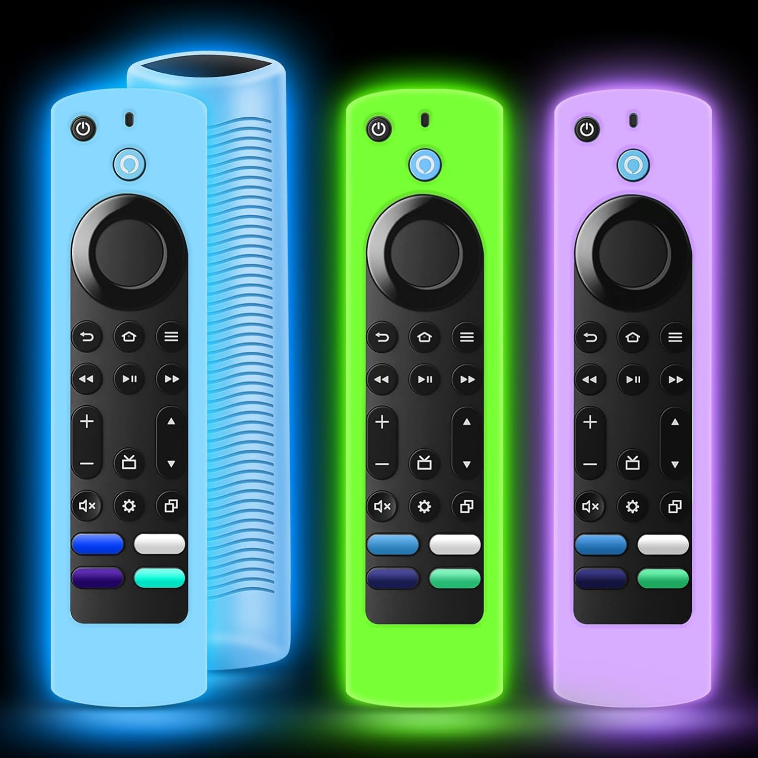 Glow-in-The-Dark Silicone Remote Covers 3-Pack for Firestick 4K Max - Anti-Slip Shockproof by SOTATOO