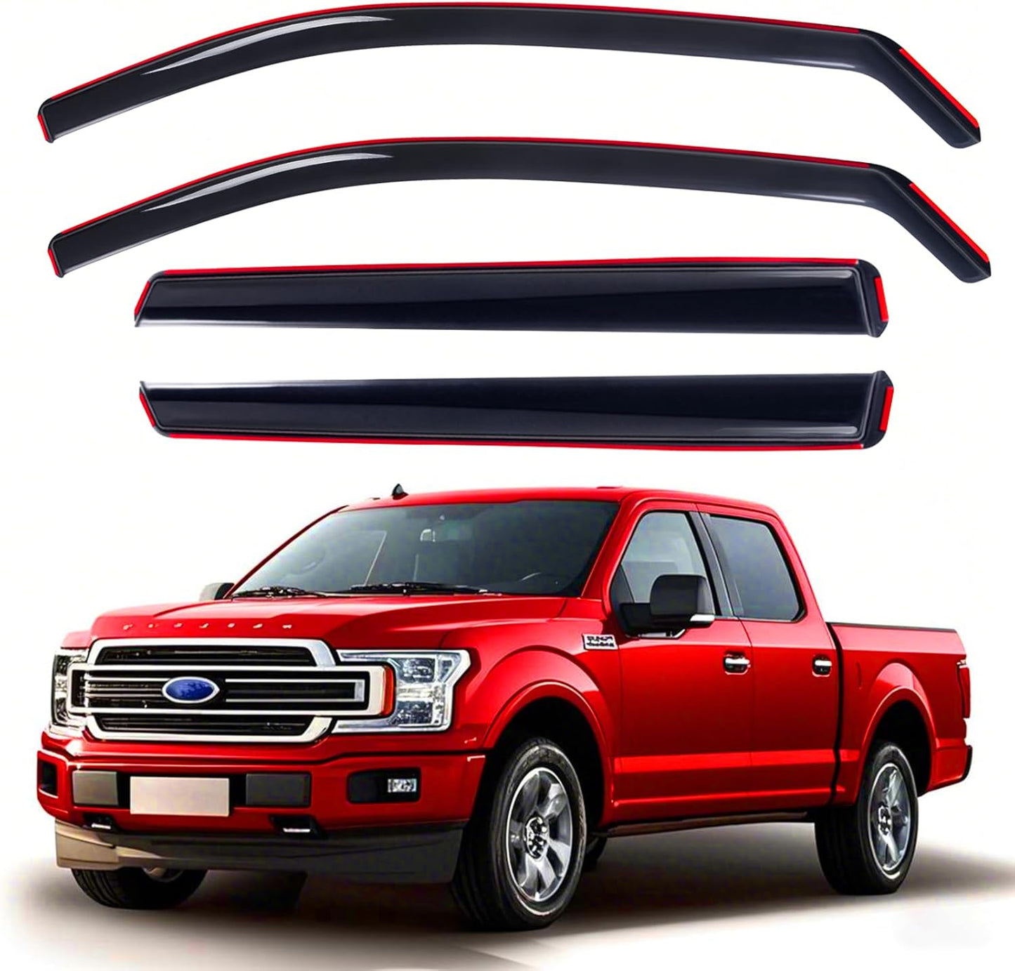 In-Channel Window Visors Rain Guards for Ford F150 2015-2025