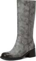 Mid Calf Boots for Women Chunky Block Heel Square Toe - Comfortable 2