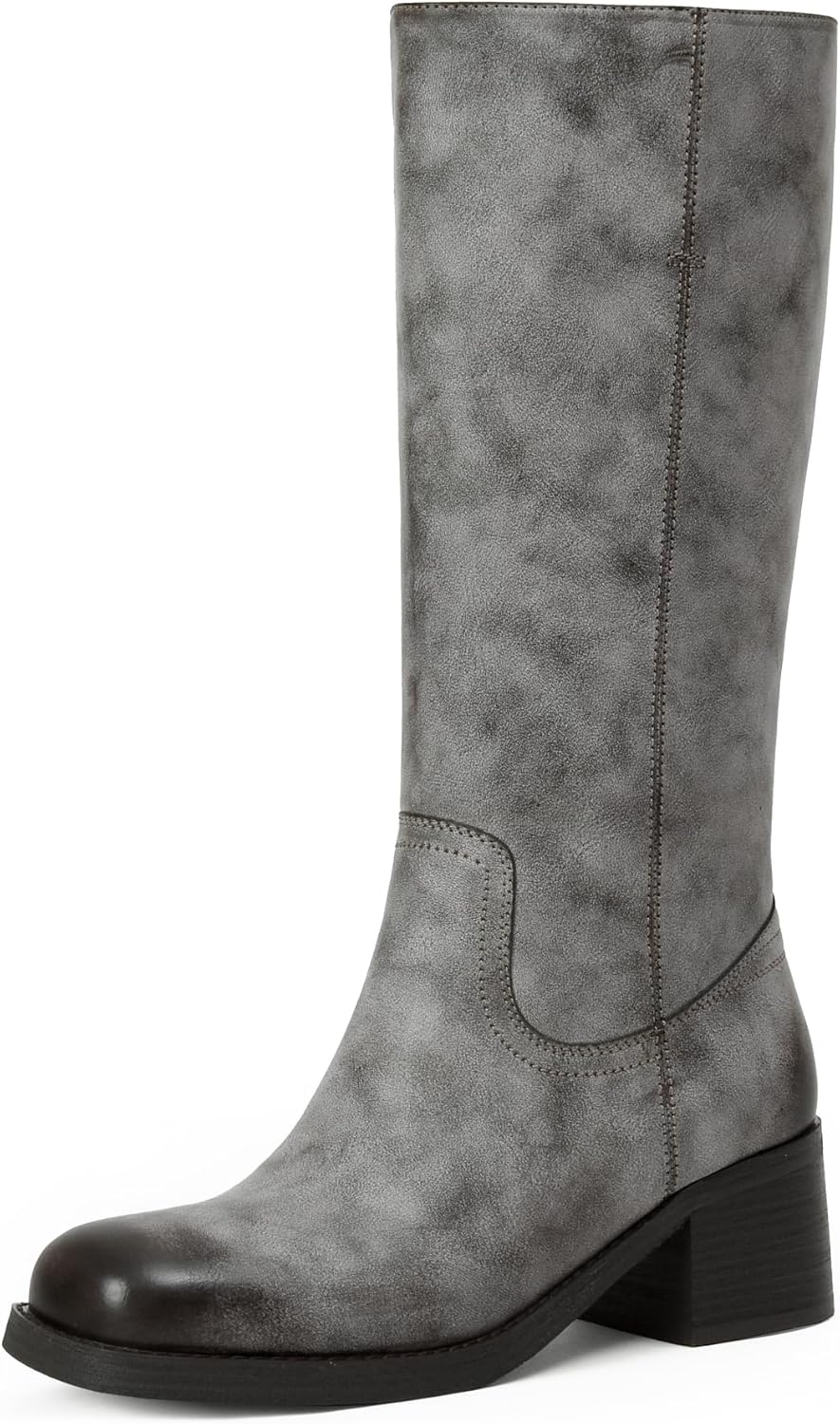 Mid Calf Boots for Women with Chunky Block Heel and Style