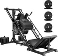 Leg Press Hack Squat Machine with Back Support Cushion - 4 in 1 Home