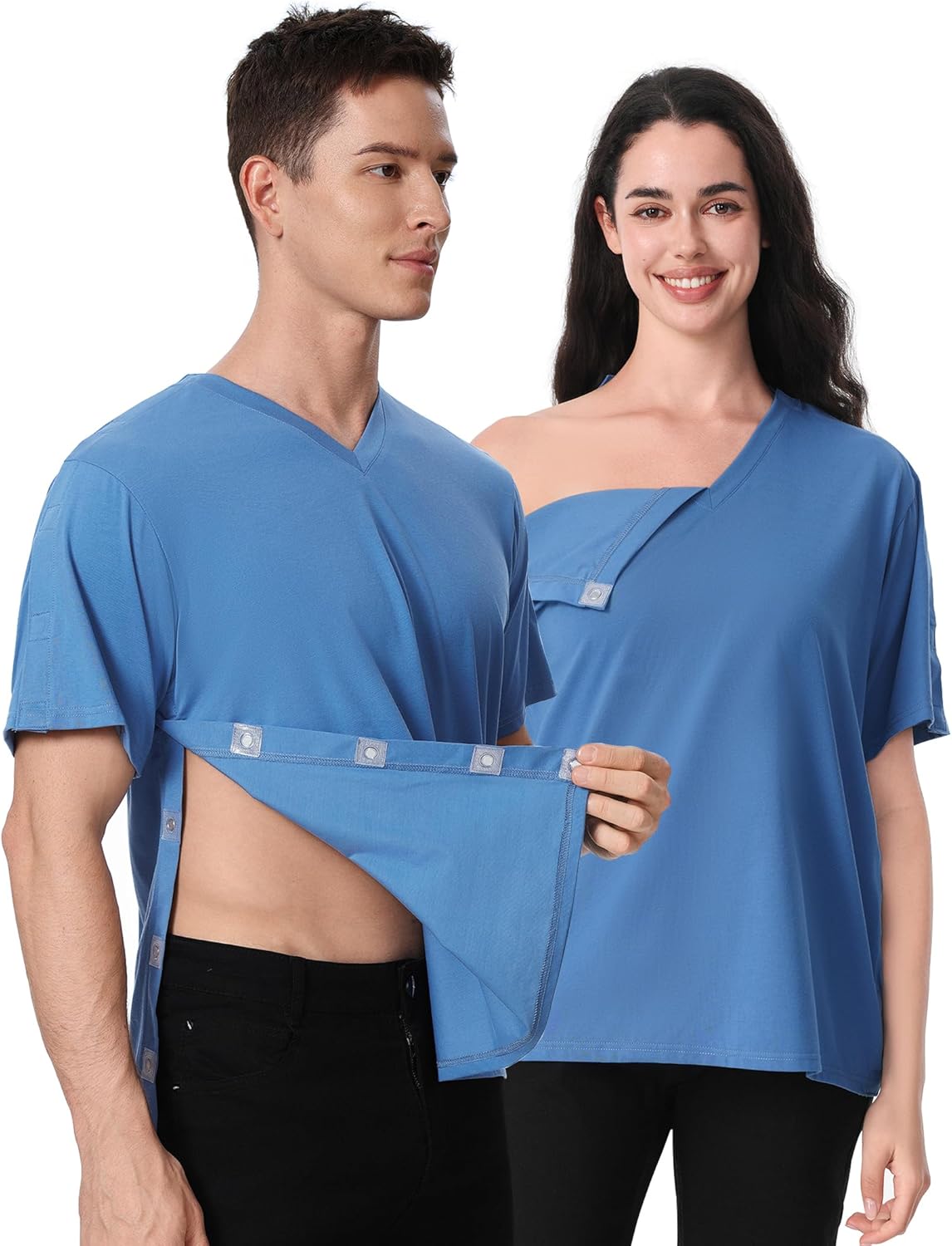 Magnetic Buttons Post Shoulder Surgery Recovery Shirt for Men