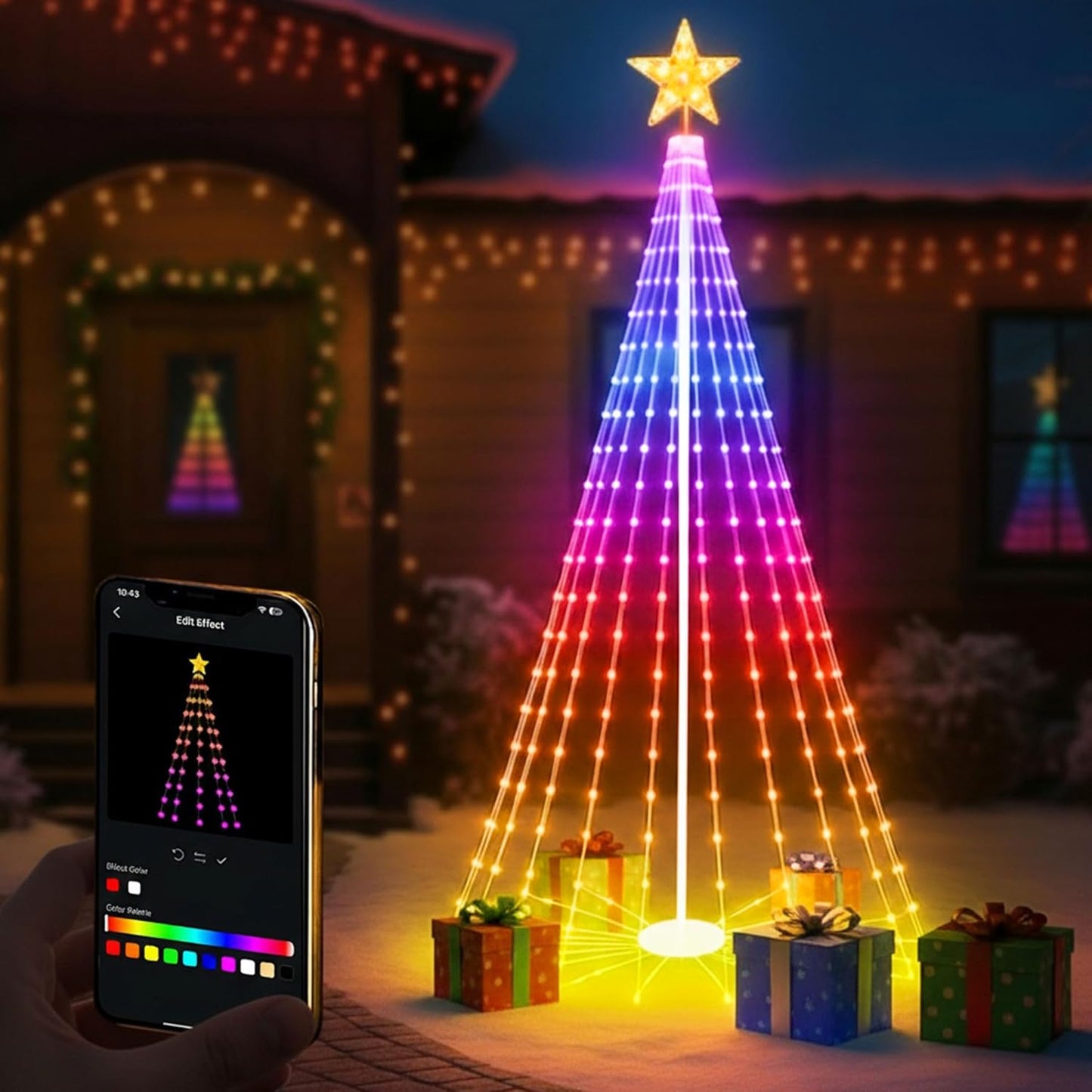 8 FT Smart Outdoor Christmas Tree with App Control & 340 LEDs