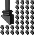 Iron Baluster Shoes Square Iron Balusters for Staircase - Satin Black