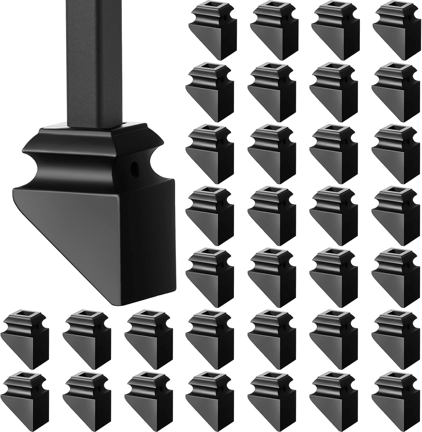 Iron Baluster Shoes for Staircase Slant with Screw, 48 Pack