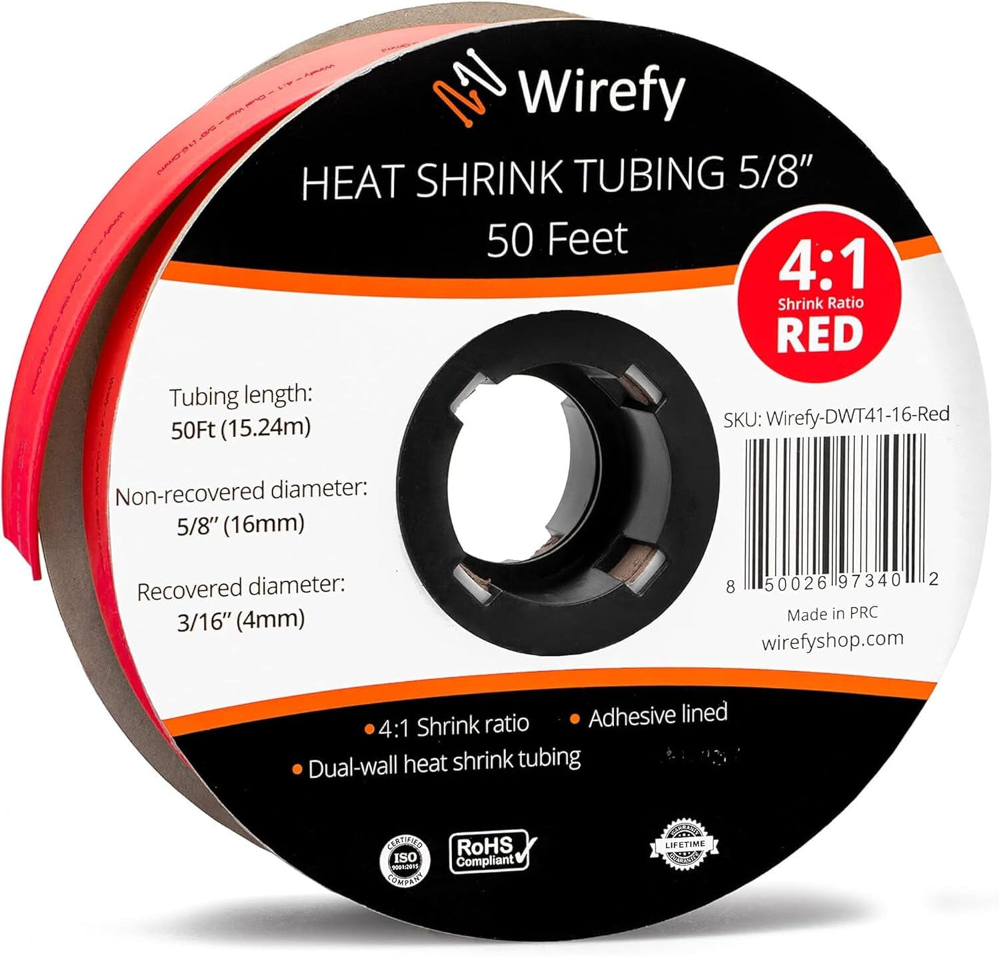 Wirefy 5/8 Heat Shrink Tubing - Adhesive Lined for Strong Seals