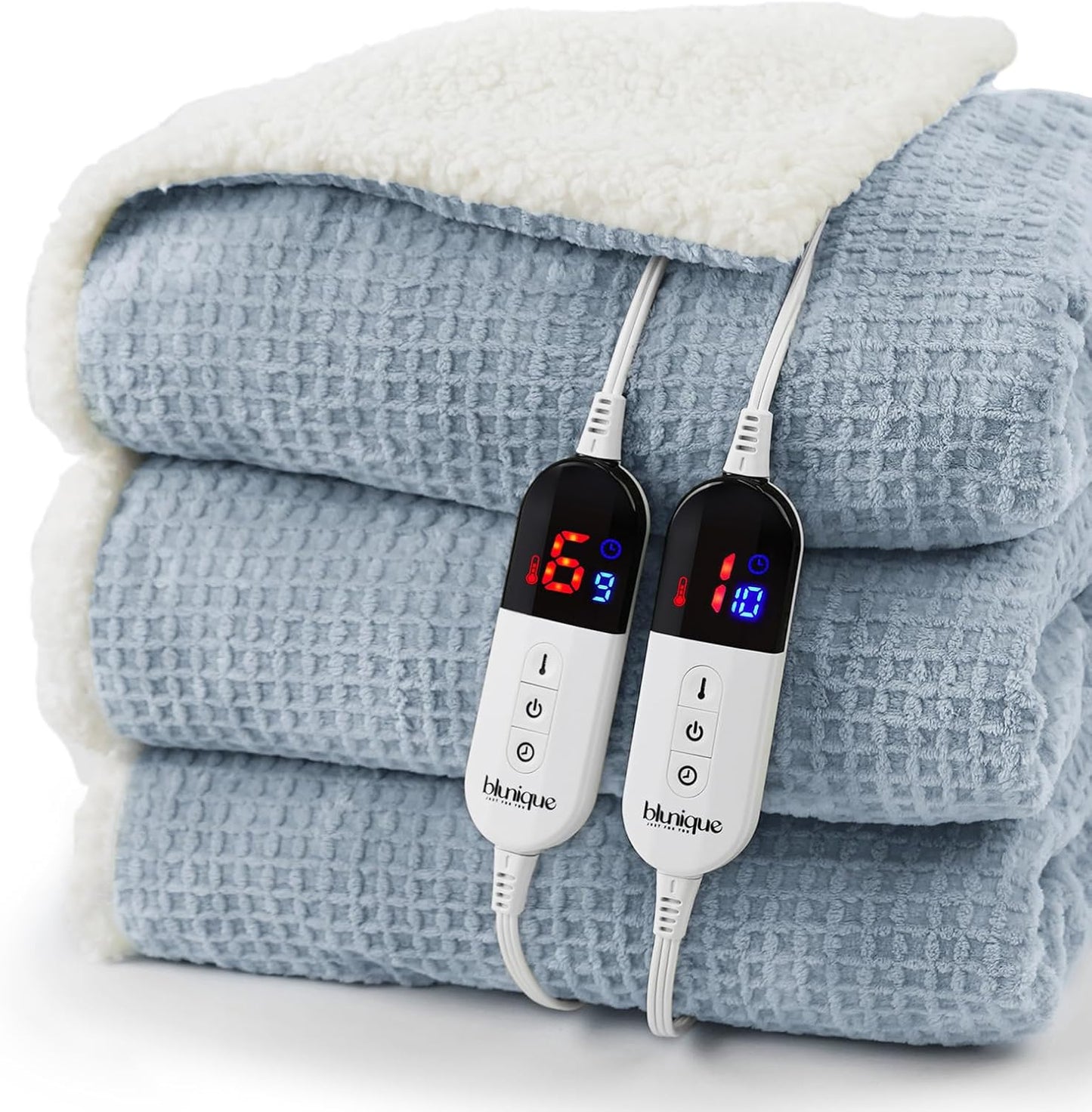 Heated Blanket Electric Blanket Queen Waffle for Cozy Comfort