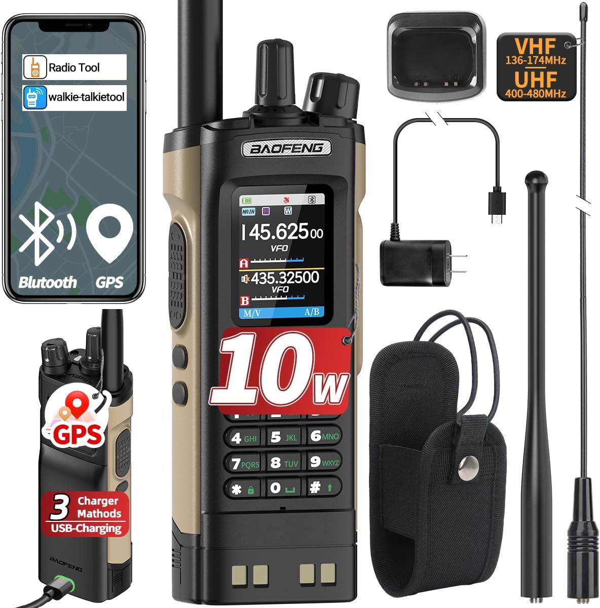 BAOFENG UV-32 Radio Handheld Walkie Talkies for Survival Gear