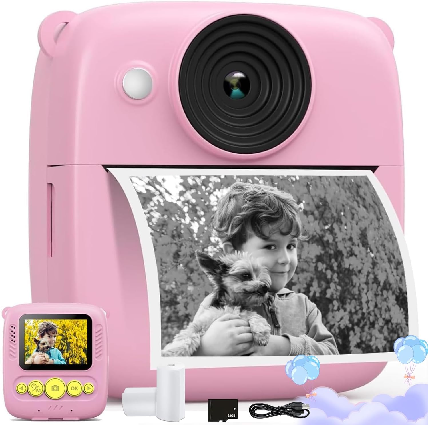 Instant Print Kids Camera - 1080P Video & 48MP Photo!