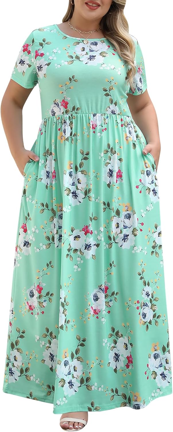 Plus Size Maxi Dresses for Curvy Women with Pockets