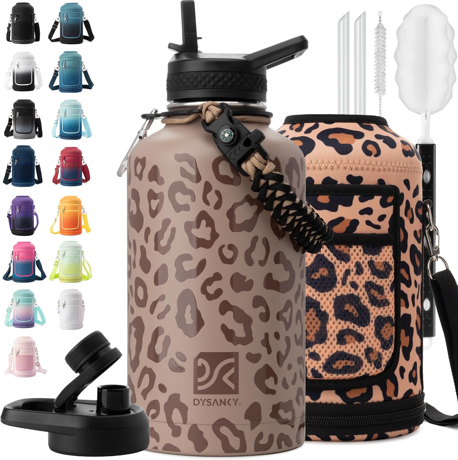Insulated Water Bottle for Gym and Hiking - 64 oz BPA-Free