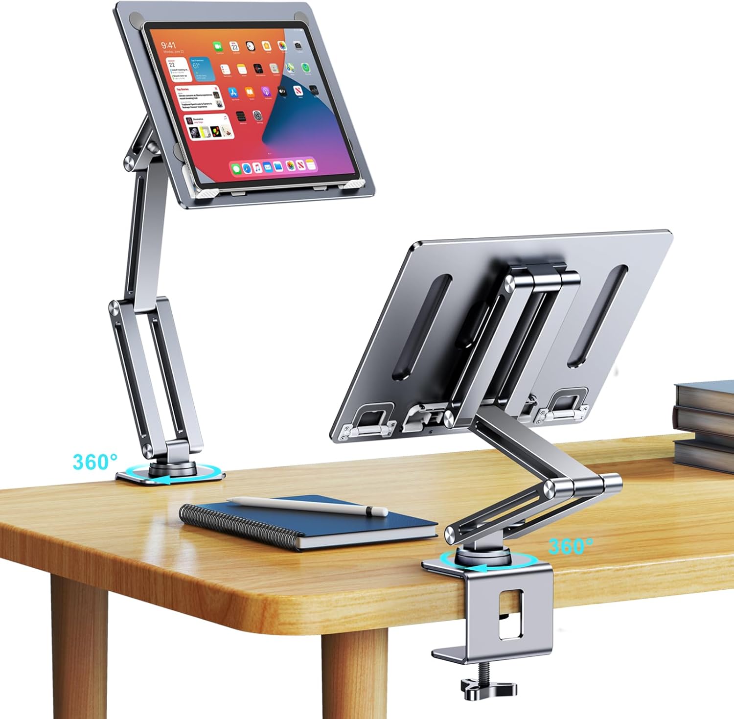 OATSBASF Tablet Stand for Desk Mount - 360 Degree Rotatable Holder