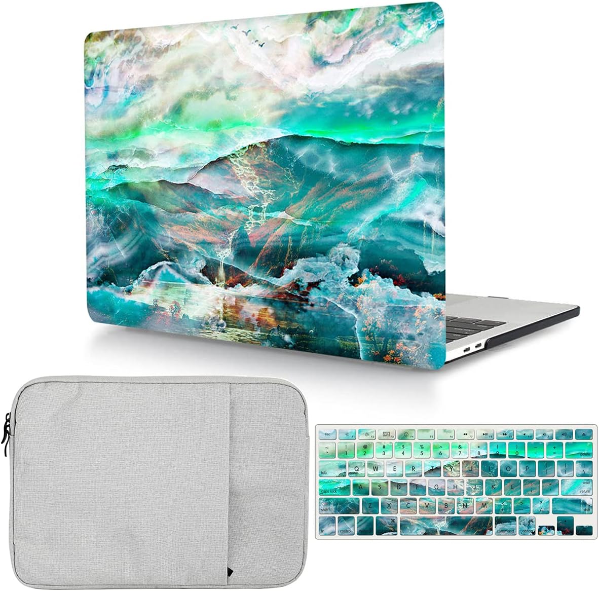 MacBook Pro 14 Inch Case with Sleeve & Keyboard Cover - Green