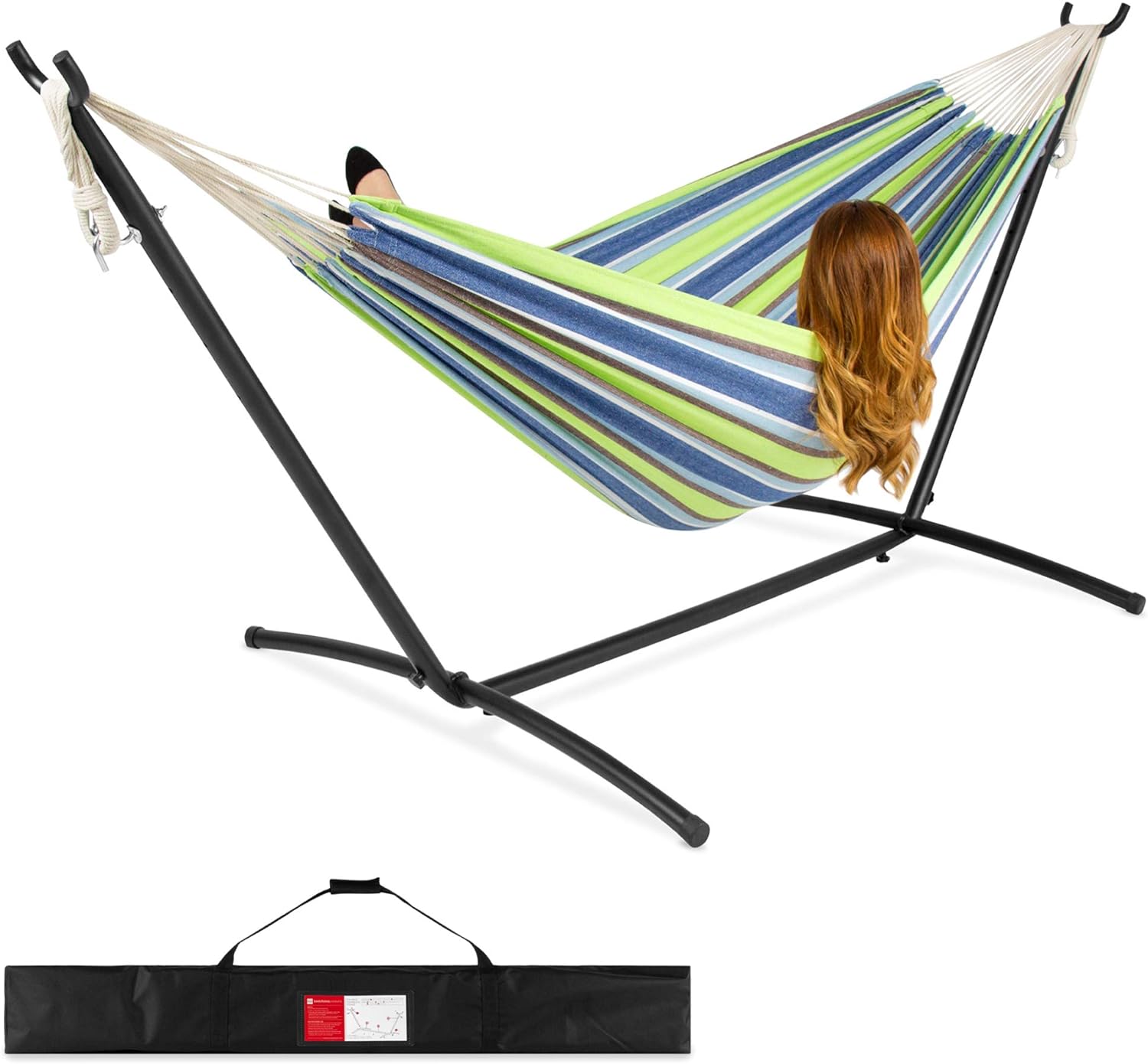 Brazilian-Style Cotton Hammock Set - 2 Person Capacity