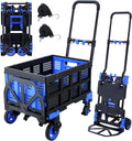 2-in-1 Folding Hand Truck Dolly with Folding Basket - Versatile 330 lb