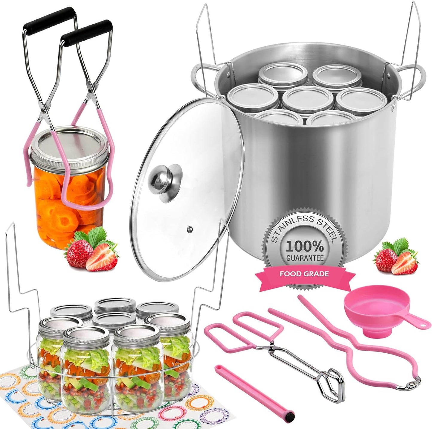 Canning Pot Water Bath Canner with Rack and Lid, 21.5 Quart