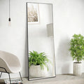 Full Length Mirror 59x16 in with Stand and Shatterproof Glass - Slim