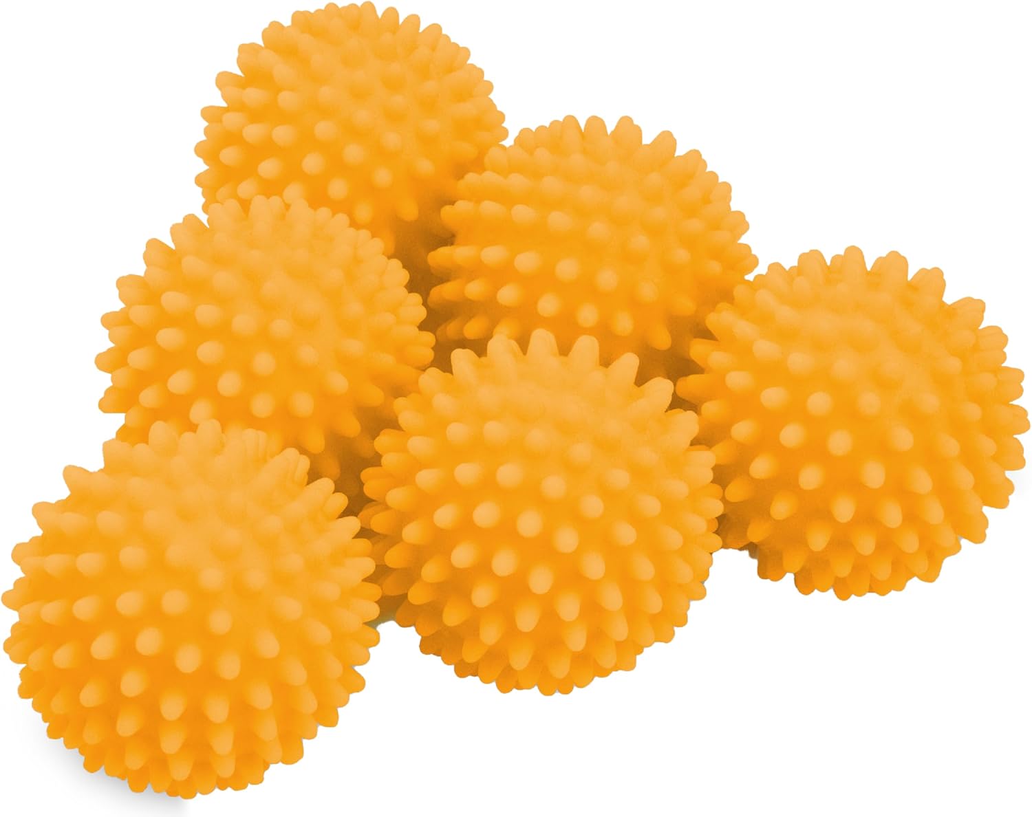 S&T Reusable Dryer Balls, Laundry Softener, Orange, 6 Pack