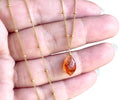 Sunstone Necklace, Oregon Orange Sunstone Teardrop in 14k Gold Filled