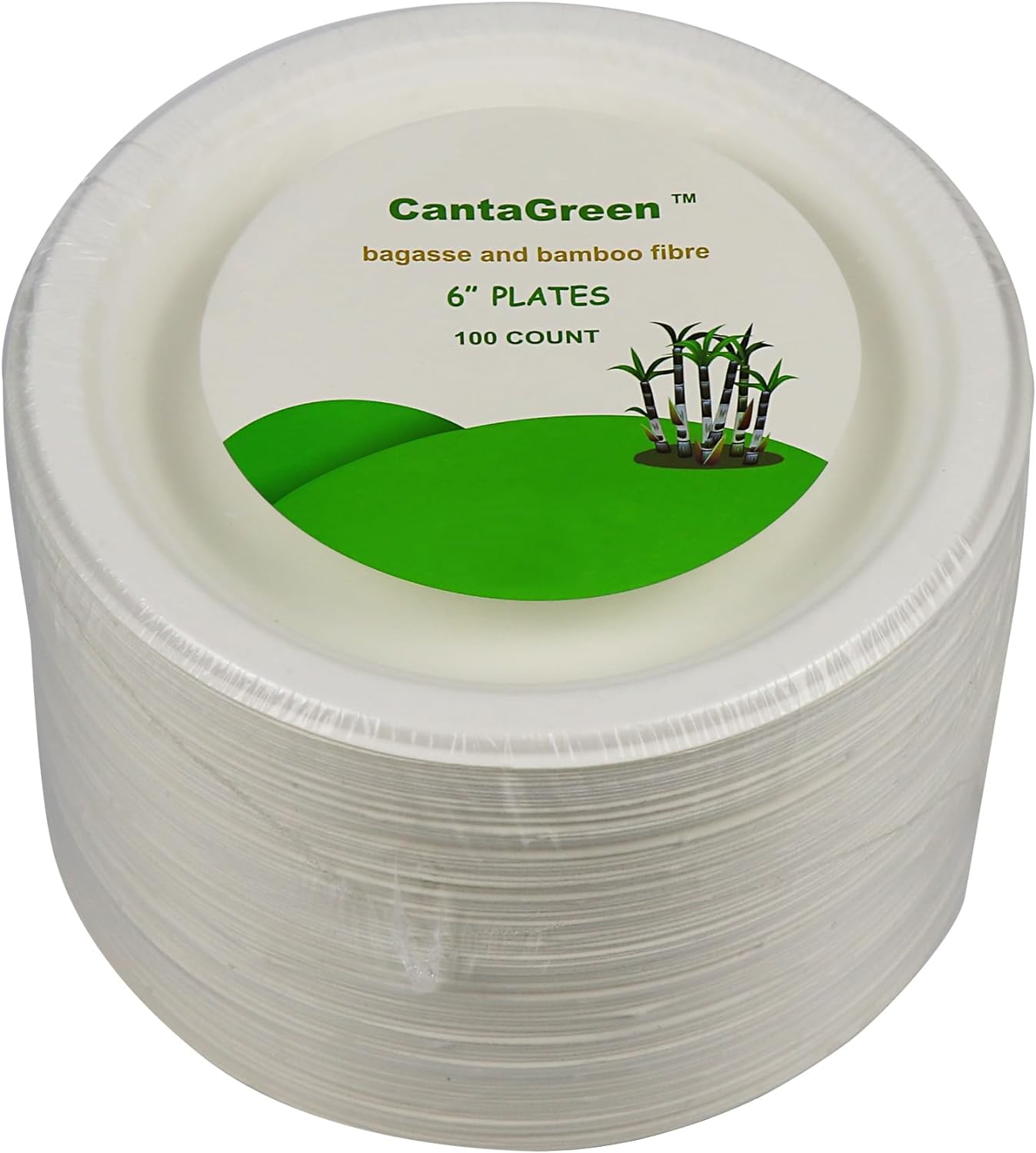 100 Count Eco-Friendly Small Dessert Plates by CantaGreen