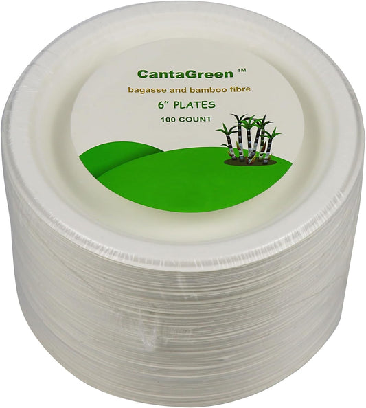 100 Count Eco-Friendly Small Dessert Plates by CantaGreen