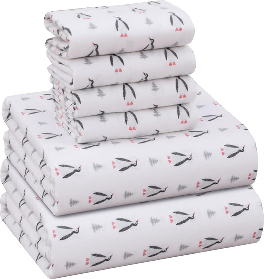 RUVANTI Flannel Sheets Set for California King Size Beds