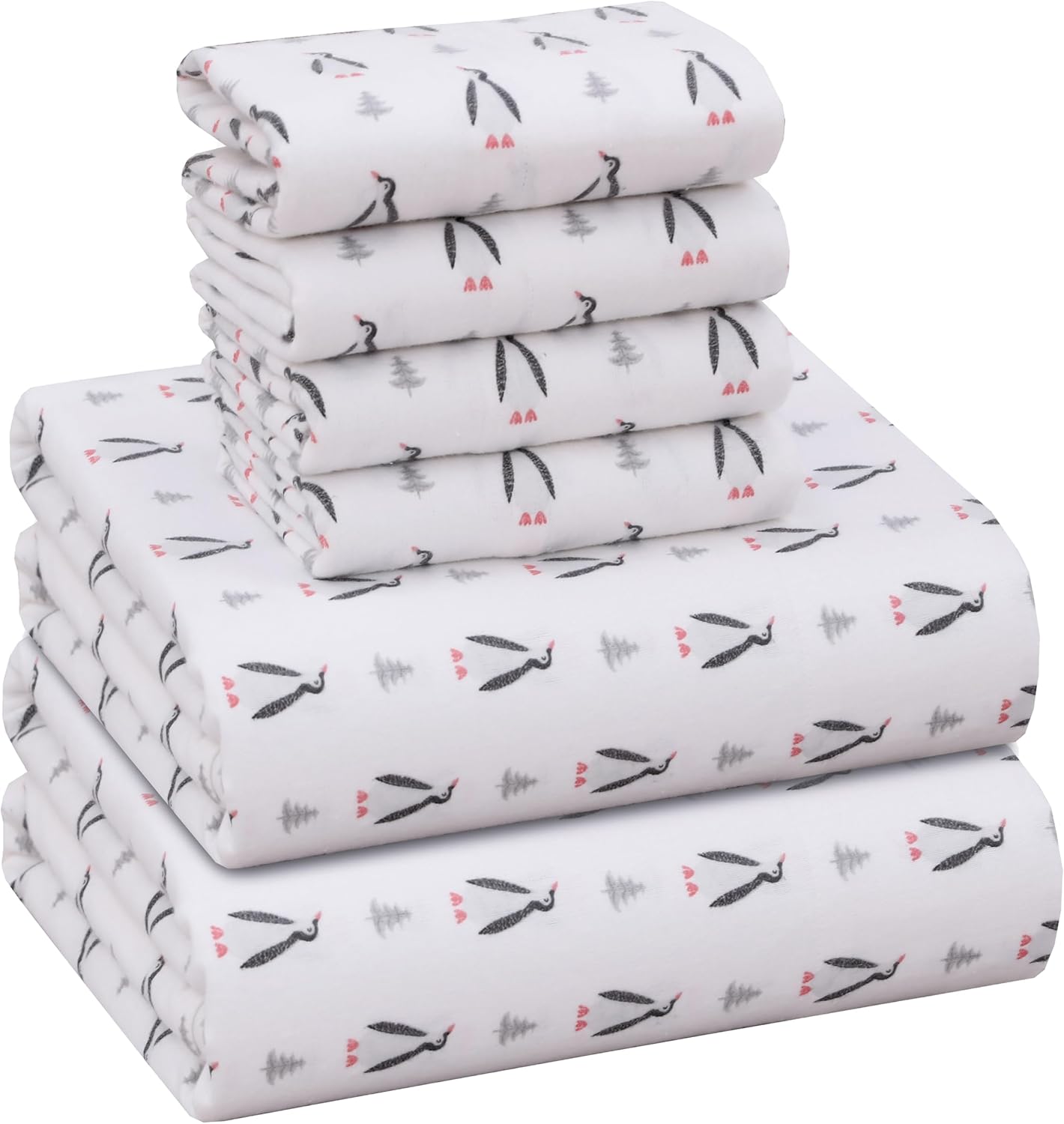 RUVANTI Flannel Sheets Queen Size Set - Soft Cotton Comfort