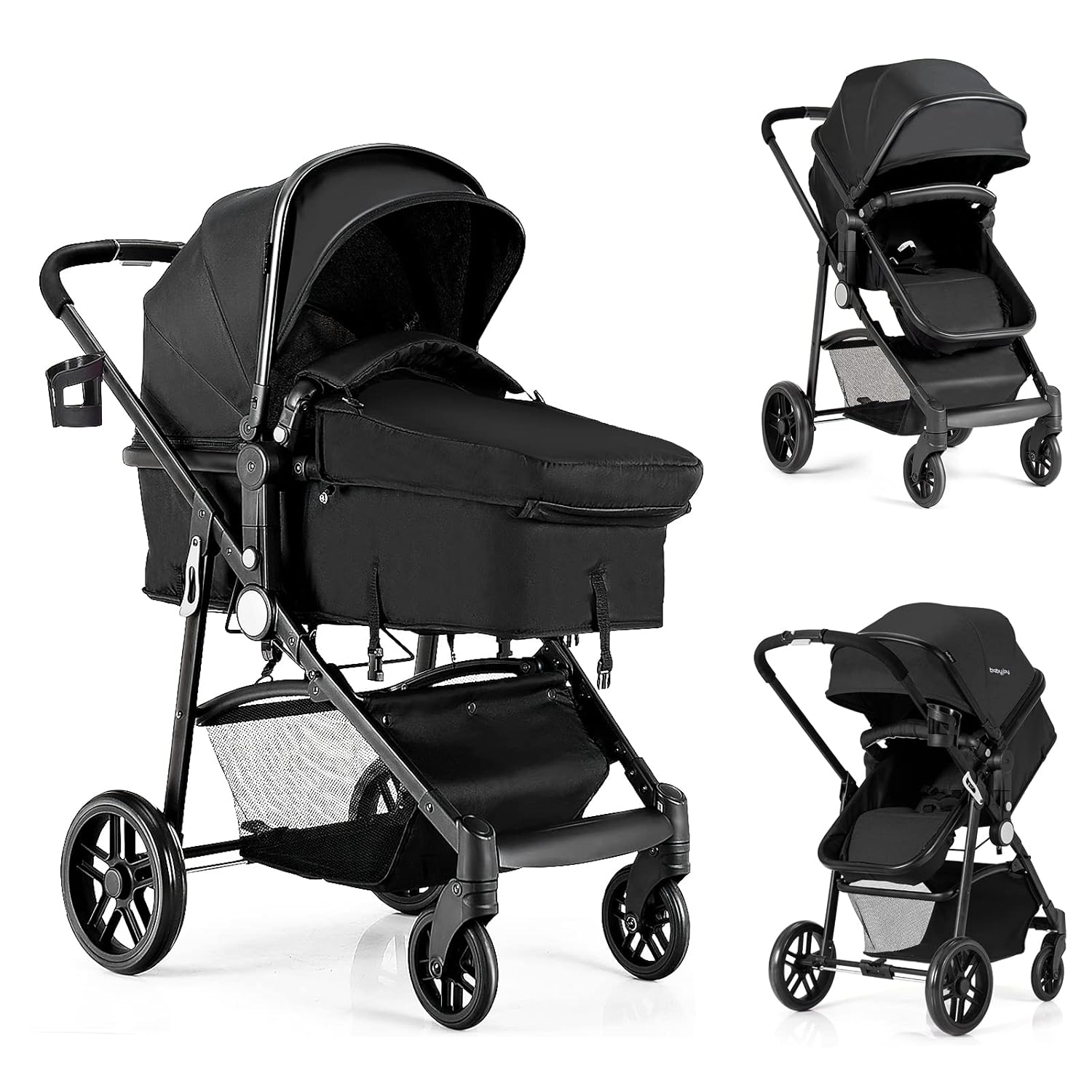 2 in 1 Convertible Baby Stroller with Foot Cover and Storage