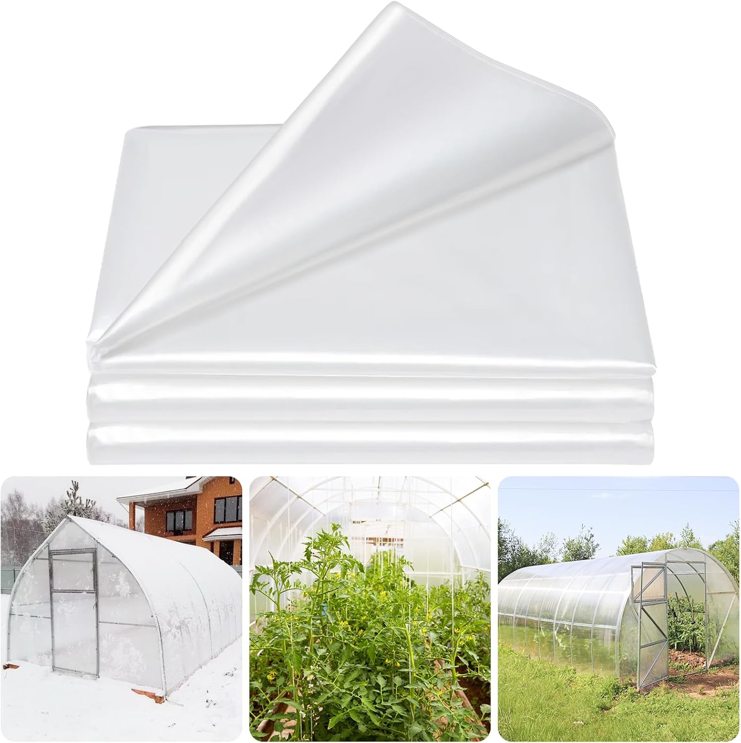 10 X 50 Ft Clear Plastic Plant Covers for Winter Protection