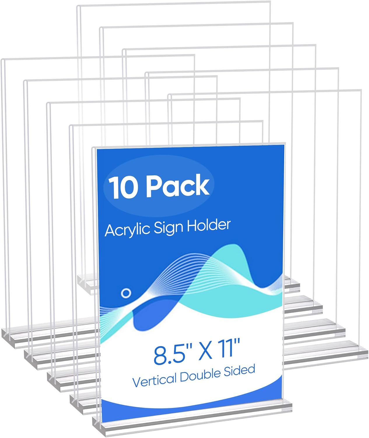10 Pack Acrylic Sign Holder 8.5 x 11 for Business Displays