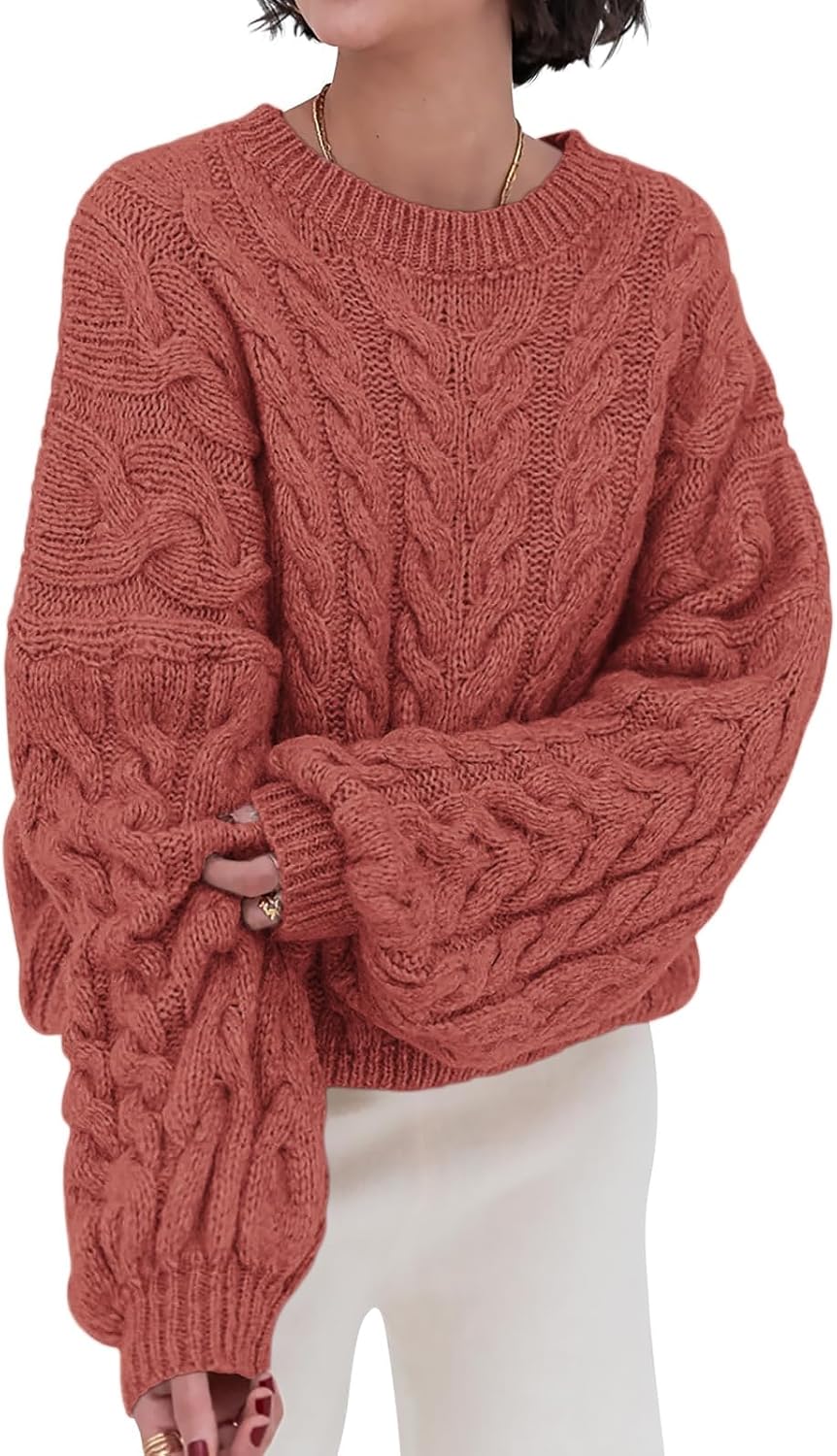 PRETTYGARDEN Womens Oversized Cable Knit Sweater for Fall 2025