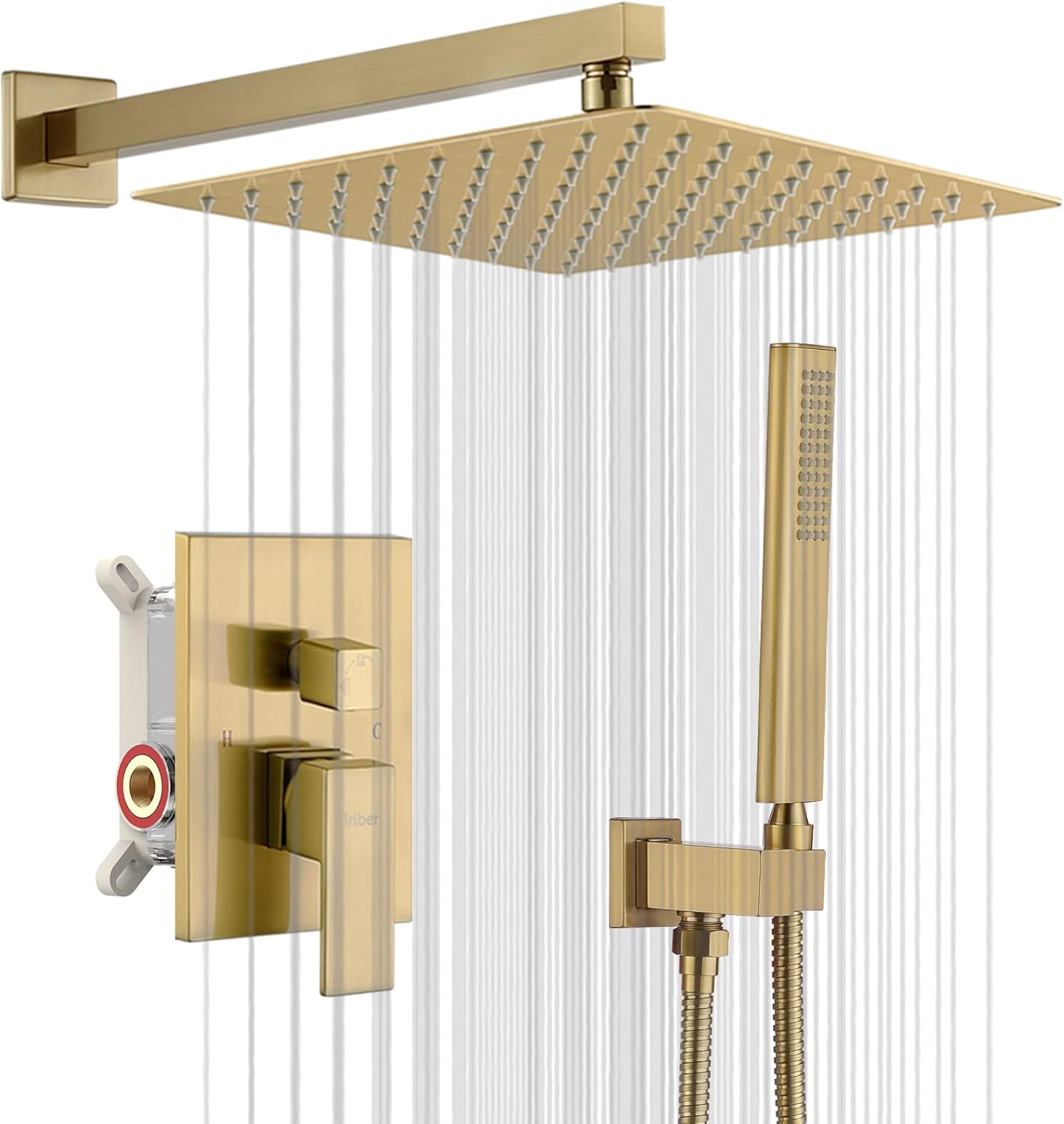 Iriver Champagne Bronze Rain Shower System with 12 Inch Head