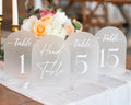 Frosted Arch Acrylic Table Numbers for Wedding Reception - Clear White