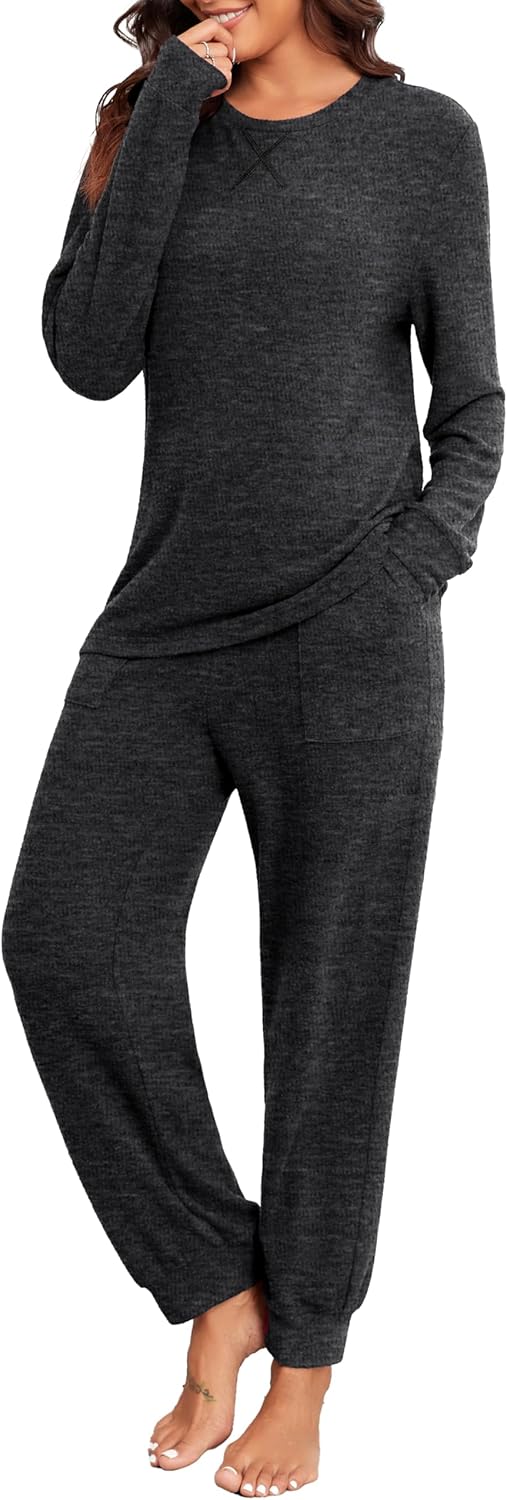 PrinStory Womens Pajama Sets Long Sleeve Soft Pjs for Comfort