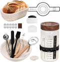 Sourdough Starter Kit with 40oz Jar and 2 Banneton Baskets - Complete