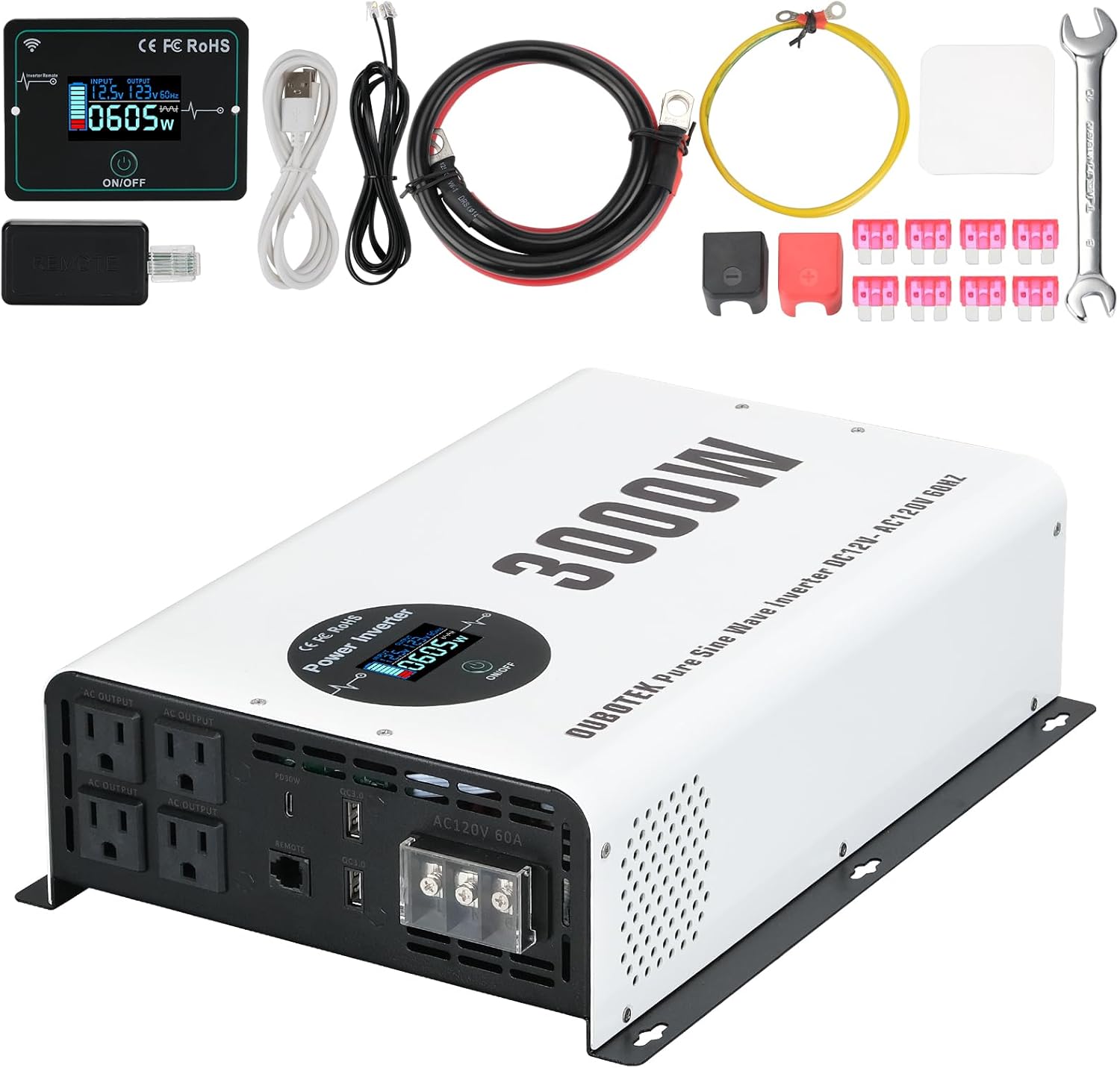 Power Inverter 3000 Watt Pure Sine Wave for RV and Off Grid Use