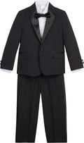 Boys' 4-Piece Tuxedo Set with Bow Tie - Tailored Formal Wear
