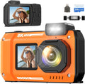 8K Underwater Camera 33FT Waterproof Camera with Dual Screens - Rugged